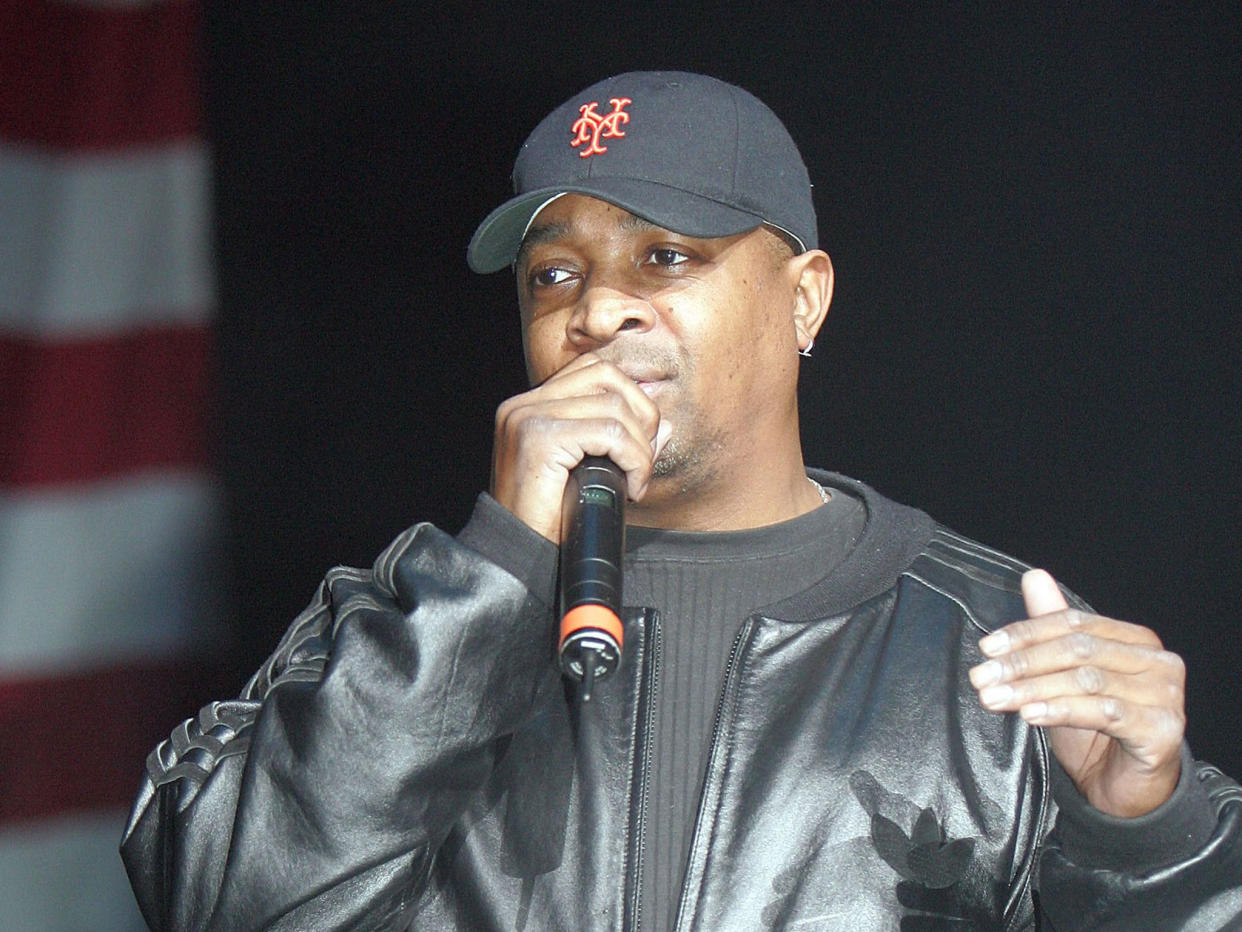 Chuck D of Public Enemy appears onstage at the Bring 'Em Home Now! 3rd Iraq War Anniversary Concert at Hammerstein Ballroom March 20, 2006 in New York City: Getty Images