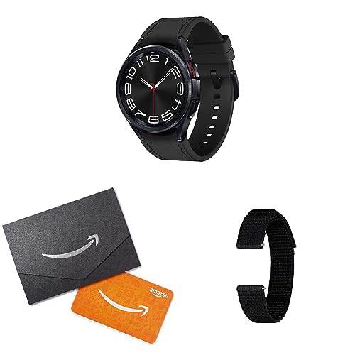 SAMSUNG Galaxy Watch 6 Classic + $50 Amazon Gift Card + Fabric Band 43mm BT Smartwatch w/Fitnes…