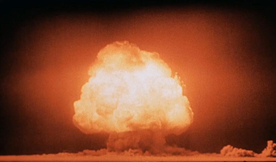 A mushroom cloud forms seconds after detonation of the first atomic bomb at the Trinity test site in New Mexico on July 16, 1945. <a href="https://upload.wikimedia.org/wikipedia/commons/f/fc/Trinity_Detonation_T%26B.jpg" rel="nofollow noopener" target="_blank" data-ylk="slk:U.S. Department of Energy/Wikimedia;elm:context_link;itc:0;sec:content-canvas" class="link ">U.S. Department of Energy/Wikimedia</a>