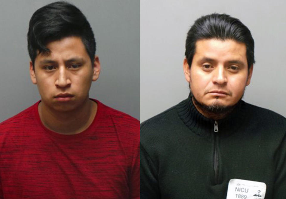 Norvil Leónidas López Cante (izq.) y su padre Francisco Javier González Cante fueron arrestados por la policía de St, Charles, Missouri. (St. Charles Missouri Police)