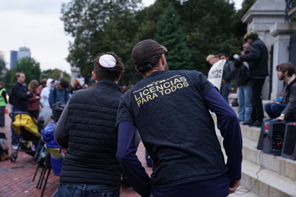 Another scene from Thursday's protest in Boston. (Photo: Courtesy Movimiento Cosecha / Never Again Action )