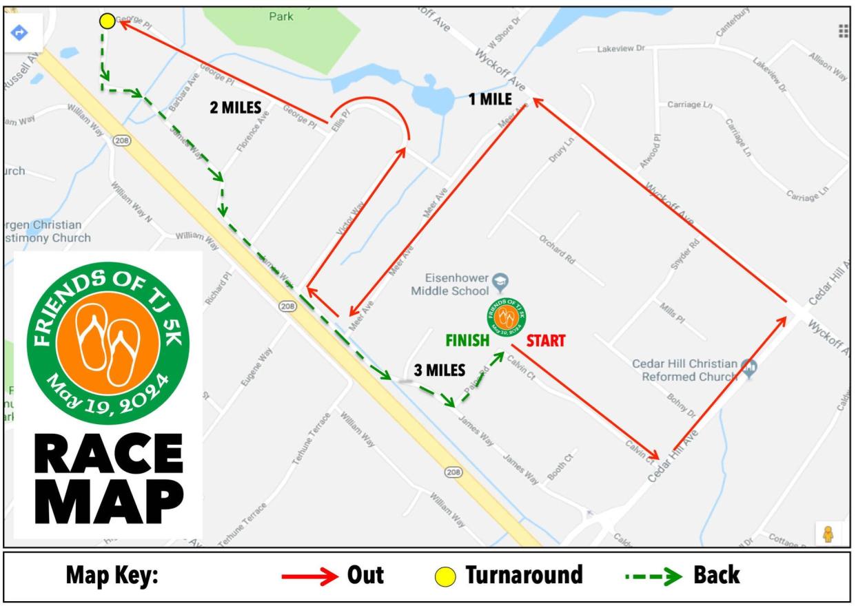 Route of the Friends of TJ 5K Fun Run on Sunday, May 19.