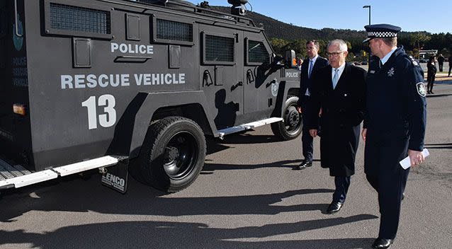 Prime Minister Malcolm Turnbull visits the AFP. Source: AAP