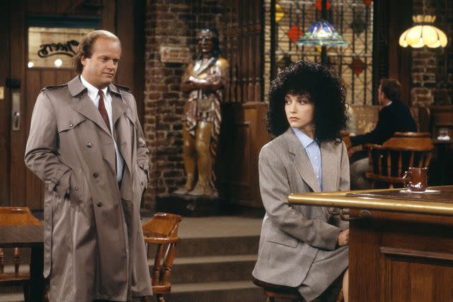 <p>NBCU Photo Bank via Getty</p> Kelsey Grammer as Dr. Frasier Crane, Bebe Neuwirth as Dr. Lilith Sternin-Crane on Cheers