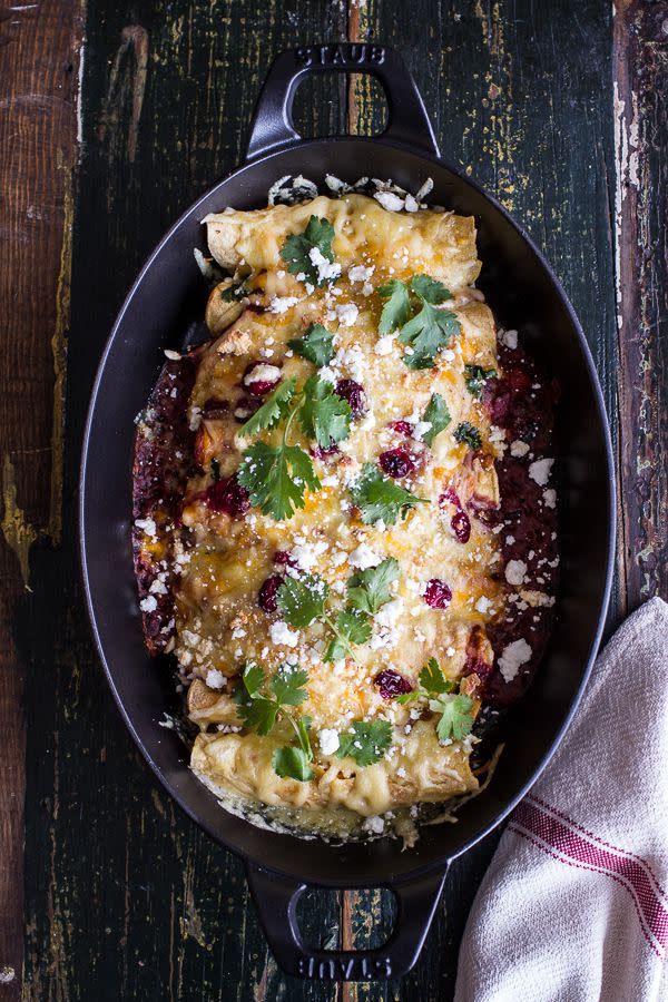 Roasted Chicken + Smoked Gouda Enchiladas