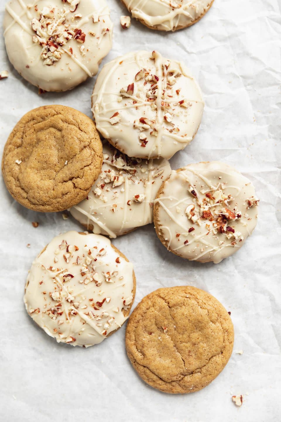 Soft Pumpkin Cookies with Salted Maple Icing