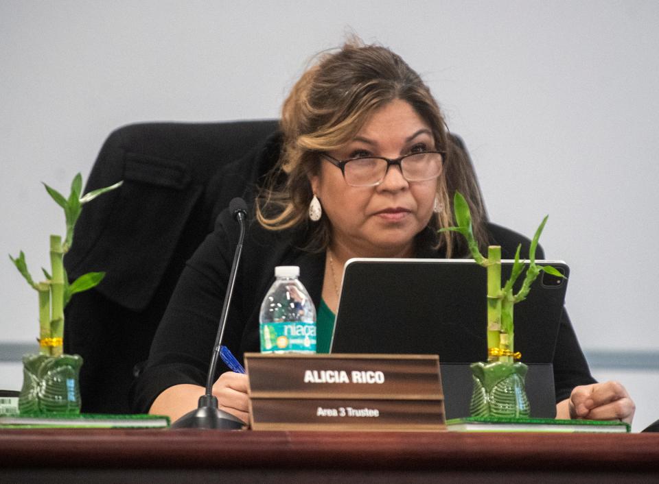 Stockton Unified School District area 3 trustee Alicia Rico participates in a special study session at the SUSD Arthur Coleman Jr. Administrative Complex in downtown Stockton on Tuesday, Jan. 24, 2023. CLIFFORD OTO/THE STOCKTON RECORD