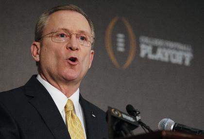 Jeff Long got a lot of air time as chairman of the College Football Playoff. (AP)