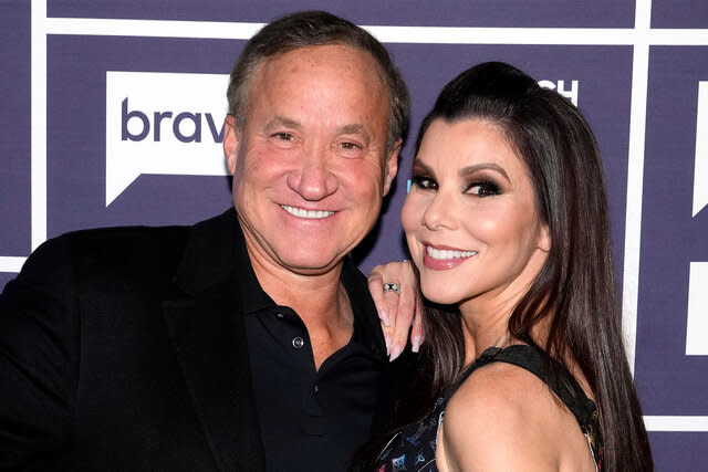 Logo Lover // Get details on Heather Dubrow's Navy Blue Louis