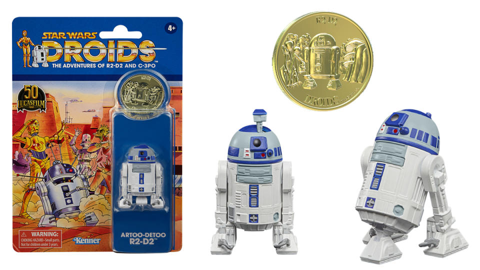 R2-DR2 Droids cartoon vintage style Hasbro action figure.