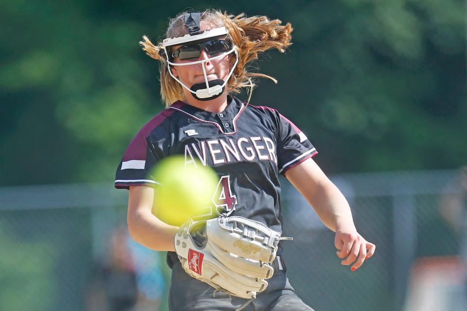 East Greenwich's Ava Fairbanks threw 6 1/3 perfect innings during Monday's Division II winners' bracket semifinal.