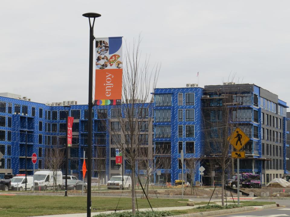 Construction is seen on j/an. 4, 2024 at the PARQ Life Reimagined development in Parsippany, replacing most of the former office buildings at Lanidex Plaza off Parsippany Road. The development includes the 