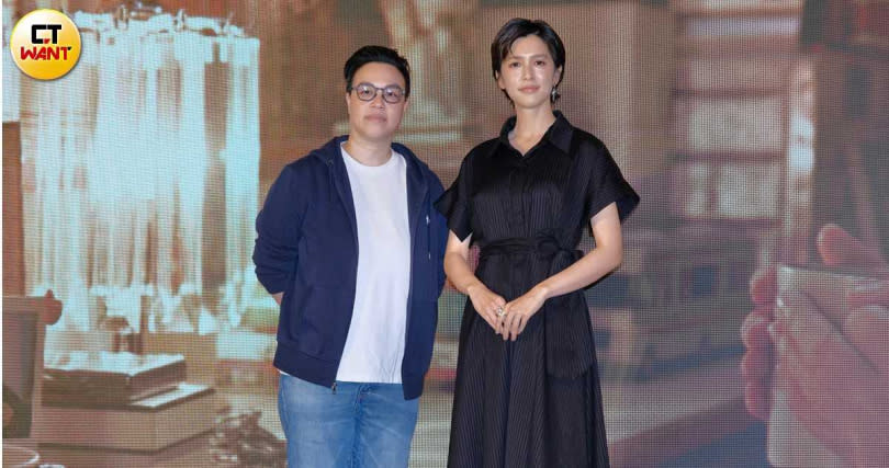 《女兒的女兒》導演黃熙（左）、演員劉奕兒代表出席金馬「前進坎城」記者會。（圖／許方正攝）