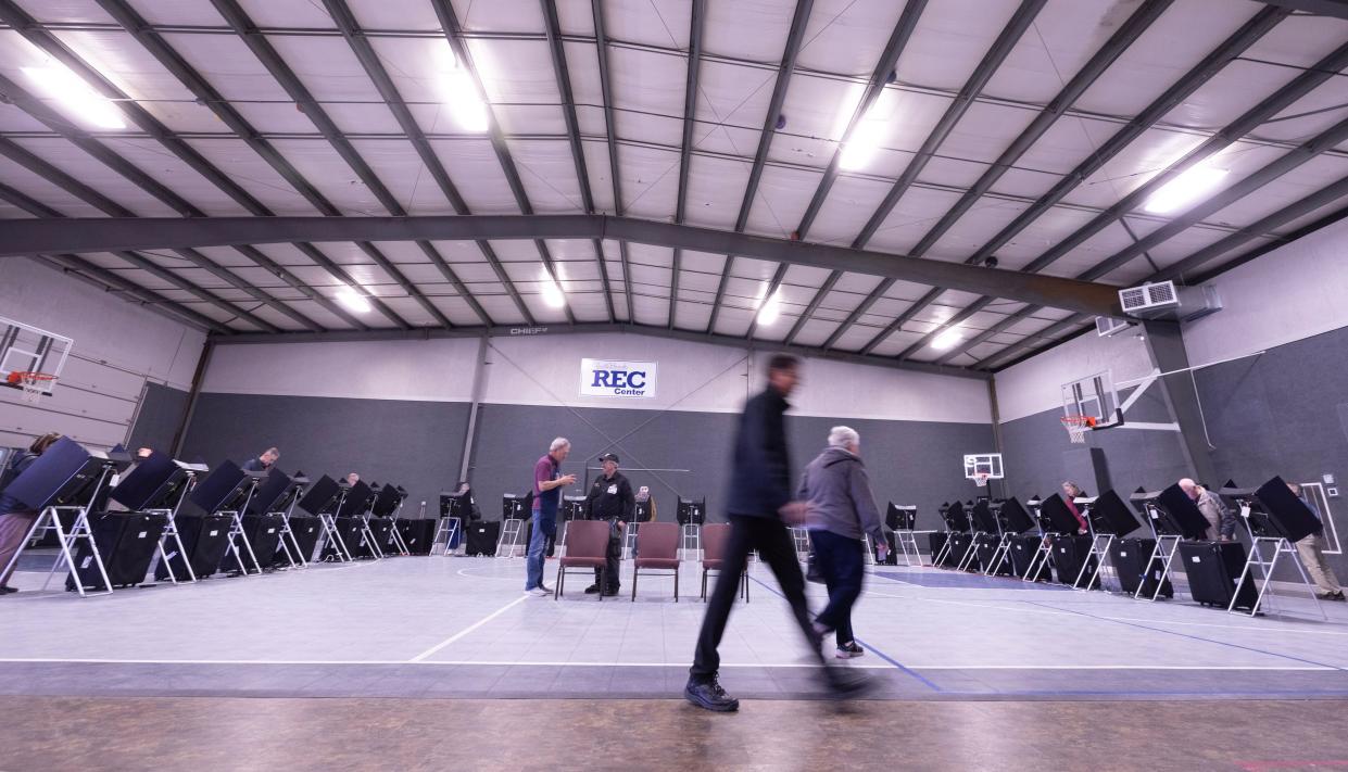 Primary day voting at the GentleBrook Rec Center in Hartville Tuesday, March 19, 2024.