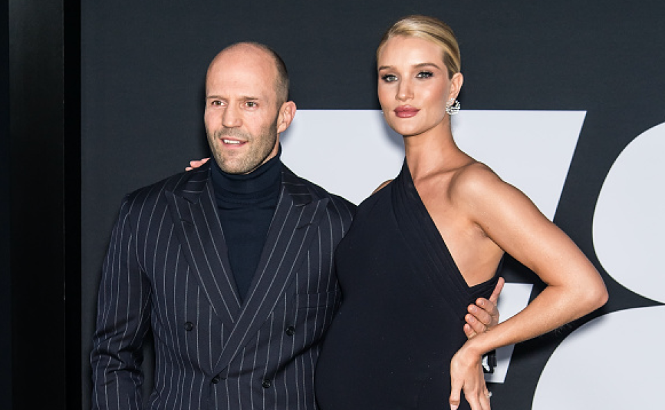 El actor, Jason Statham, junto a su esposa, la modelo Rosie-Huntington-Whiteley. Foto: Getty Images.