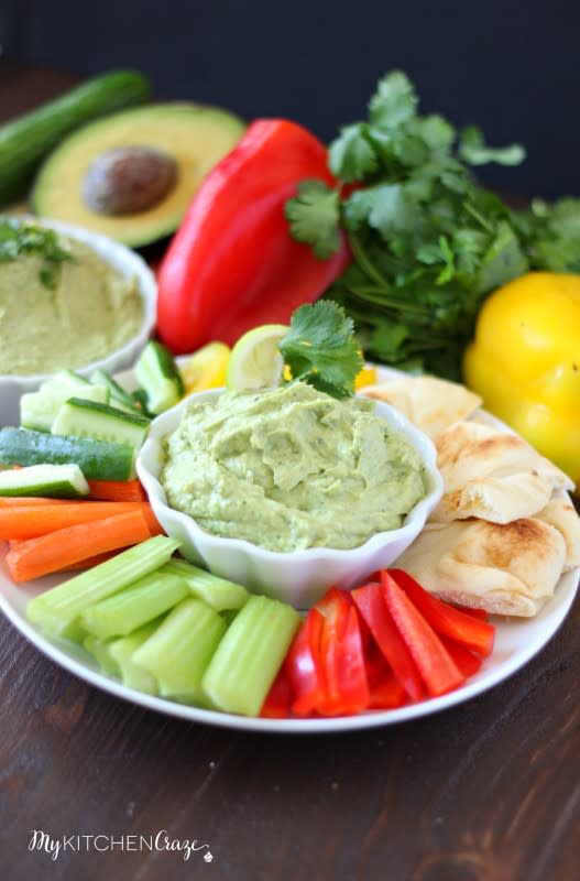 <p>My Kitchen Craze</p><p>This dip is extra creamy. </p><p><strong>Get the recipe: <a href="https://mykitchencraze.com/avocado-yogurt-dip/" rel="nofollow noopener" target="_blank" data-ylk="slk:Avocado Yogurt Dip;elm:context_link;itc:0;sec:content-canvas" class="link ">Avocado Yogurt Dip</a></strong></p>