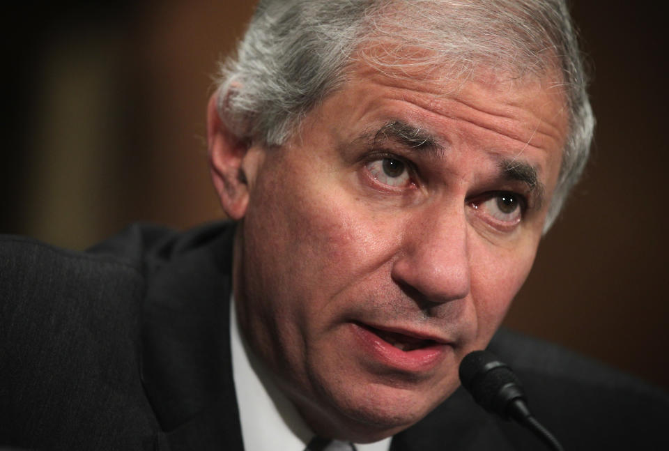 WASHINGTON, DC - SEPTEMBER 09:  Federal Deposit Insurance Corporation Chairman Martin Gruenberg testifies during a hearing before Senate Banking, Housing and Urban Affairs Committee September 9, 2014 on Capitol Hill in Washington, DC. The committee held a hearing on 