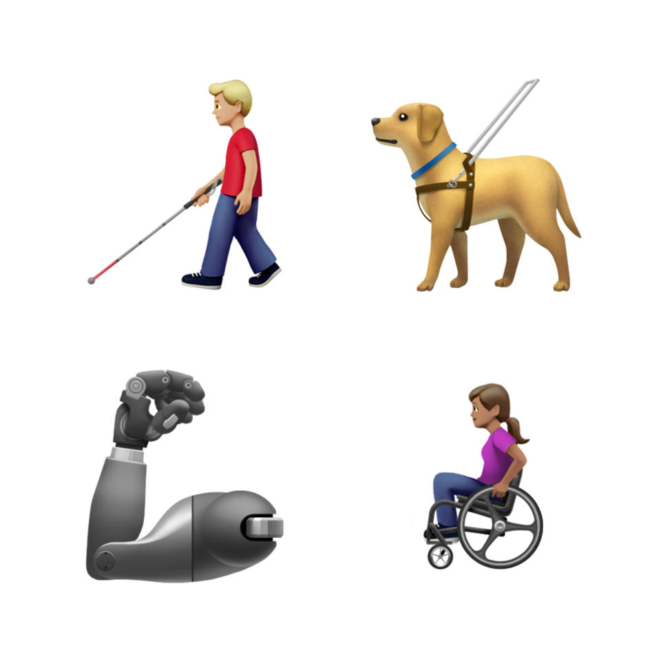 Disability emojis. (PHOTO: Apple)