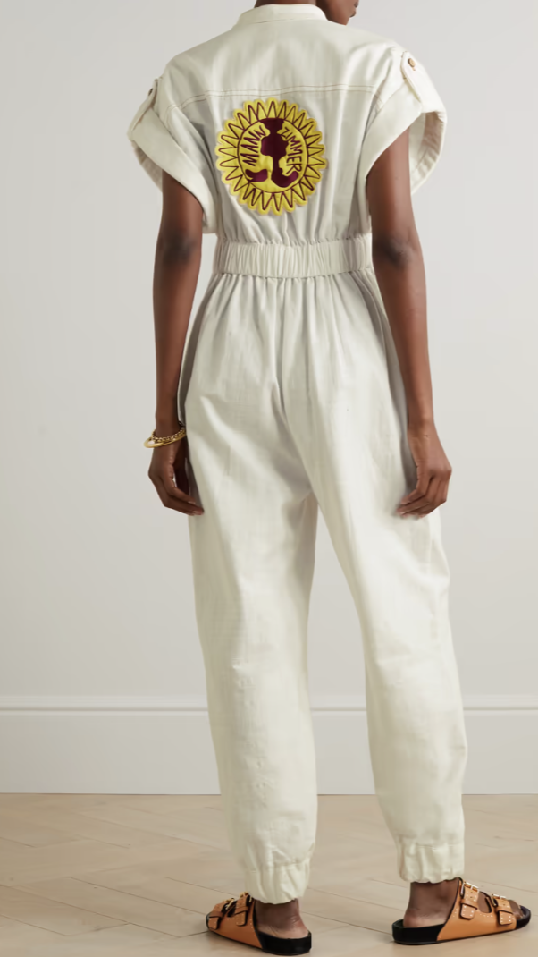 Zimmerman Tiggy appliquéd topstitched cotton jumpsuit. PHOTO: Net-a-porter