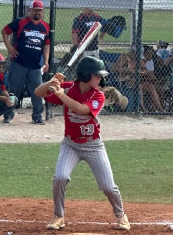 Olivia Lockhart batted .500 in five games for the Sarasota Babe Ruth 14-year-old All-Star team in its state title victory. Three Sarasota teams advanced to play in the Southeast Regionals. The 14s begin play Wednesdsy in Lawrenceburg, Tennessee.