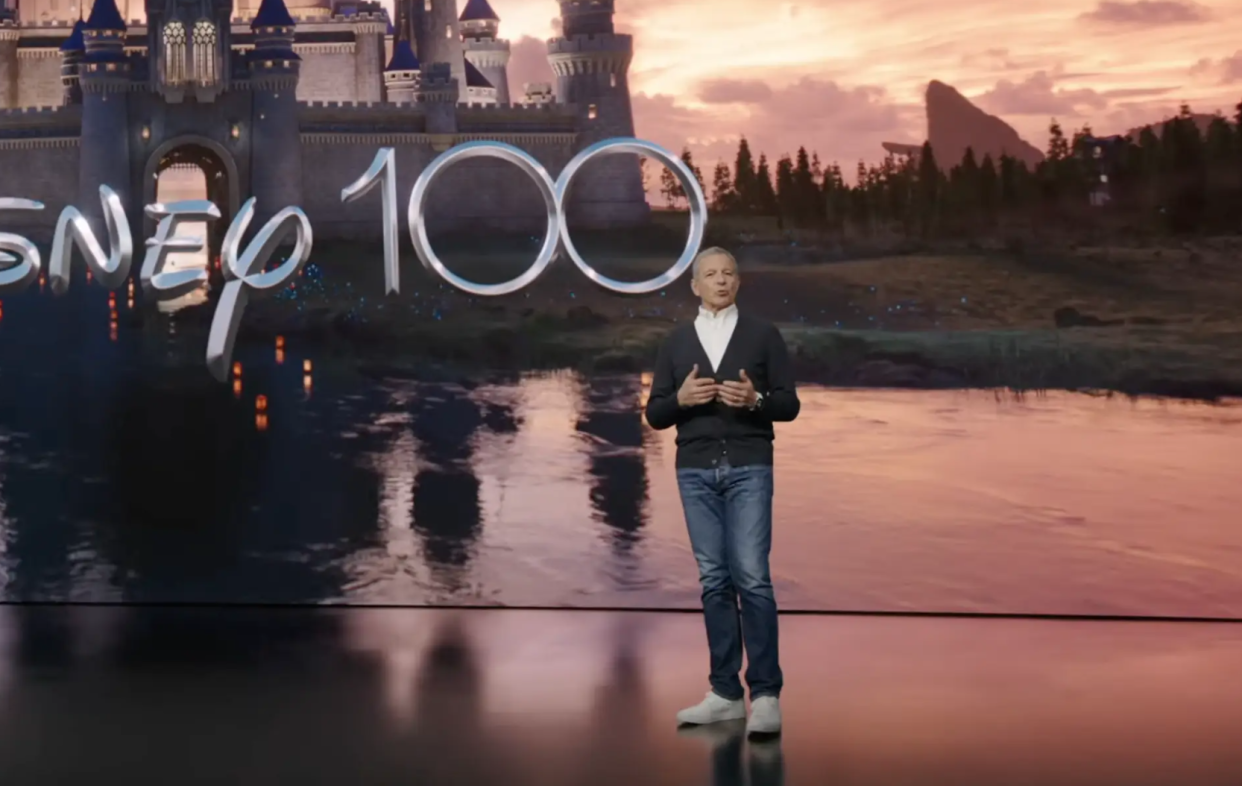 Bob Iger speaking on stage at Apple's Worldwide Developer Conference (Courtesy: Disney)