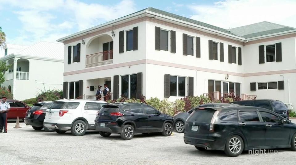 PHOTO: Turks and Caicos officers stand outside a police station. (ABC News/Nightline)