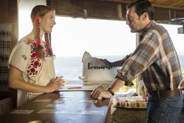 <p>Justina Mintz/AMC/Courtesy Everett Collection</p> Anna Osceola and Jon Hamm in 'Mad Men'