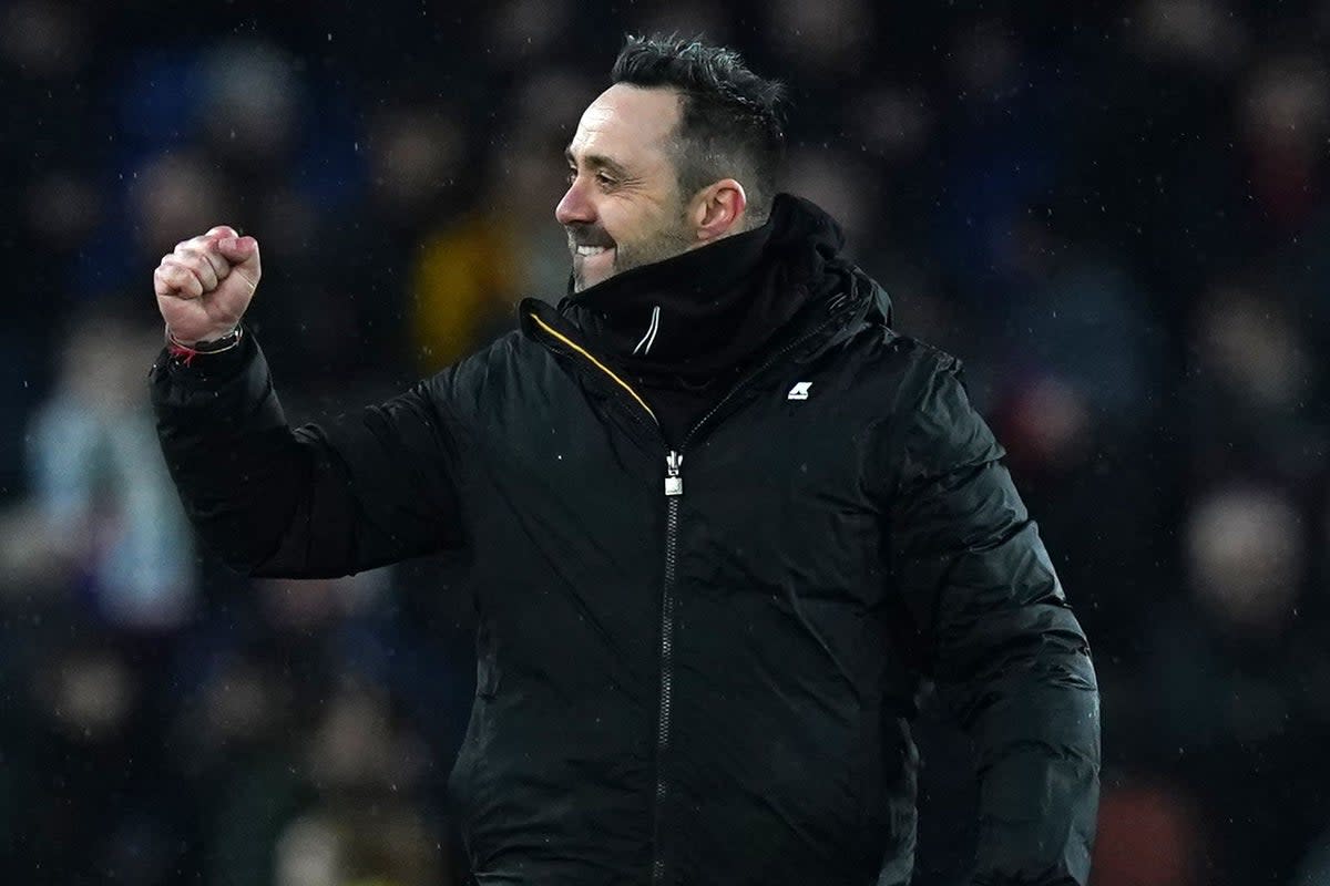 Brighton manager Roberto De Zerbi has been described as a ‘great manager’ by fellow Italian Cristian Stellini (Gareth Fuller/PA) (PA Wire)