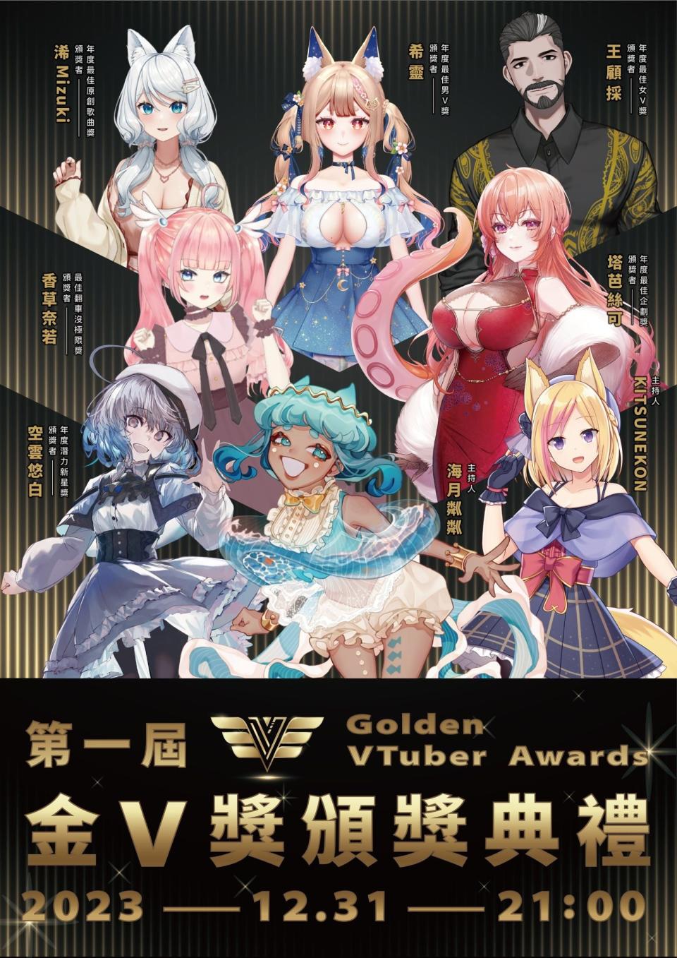 由公視主辦，全台第一次針對VTuber、鼓勵VTuber創作及表演的專業獎項「金V獎」。（翻攝網路）