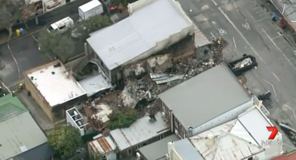 When emergency services arrived, 'all that you could see of the accused was his hand, one hand, poking up out of the rubble.' Photo: 7 News