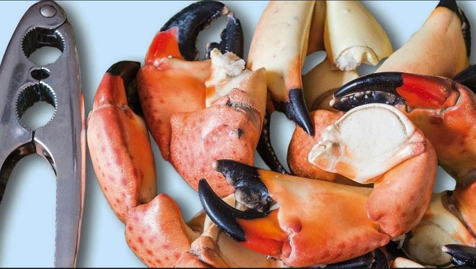 Stone crab claws are served at PB Catch restaurant in Palm Beach.