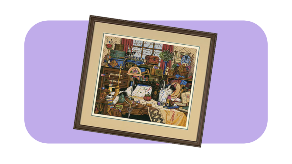 Best Mother's Day gifts for crafty moms: Gold Collection Maggie the Messmaker Counted Cross-Stitch Kit