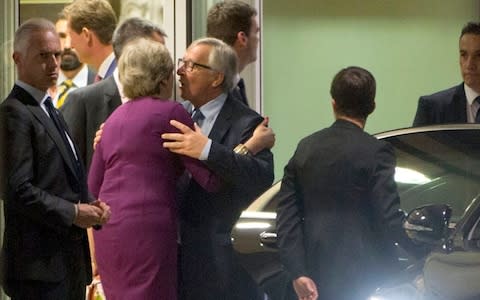 Theresa May and Jean-Claude Juncker met in Brussels  - Credit: Virginia Mayo /AP