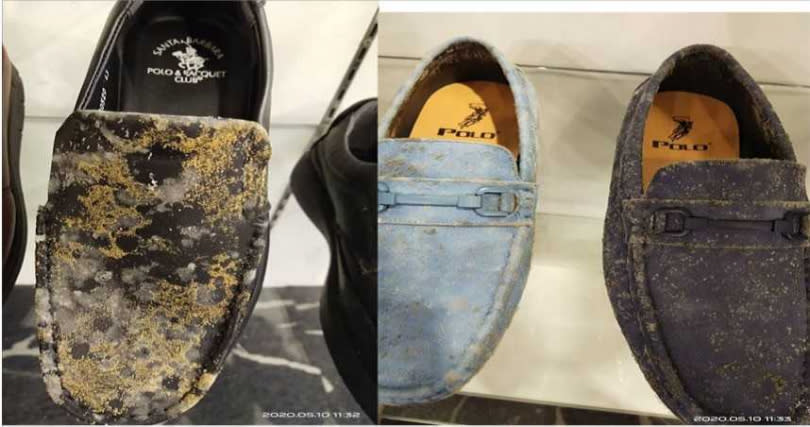 沙巴百貨商場內的皮鞋居然變成「這副模樣」！（圖／沙巴新鲜事FB）