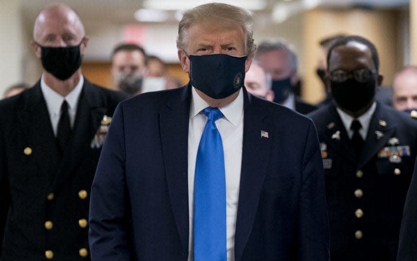 Donald Trump at the Walter Reed National Military Medical Centre. CREDIT: BLOOMBERG - BLOOMBERG