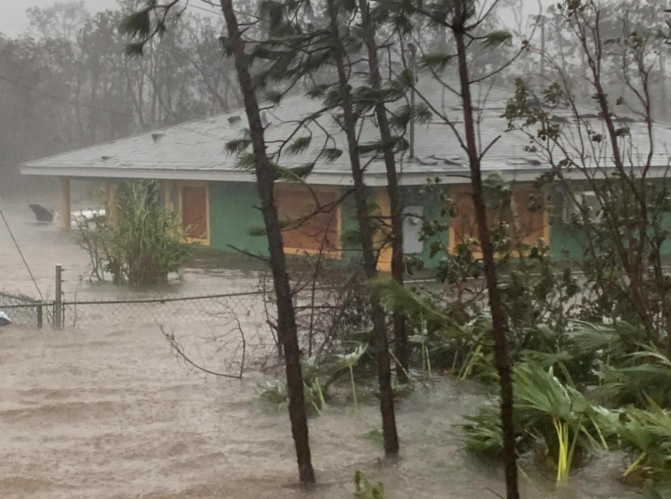 Rain brought on by Hurricane Dorian continues to pour in Freeport, Bahamas, Sept. 3, 2019. (Photo: Tim Aylen/AP)