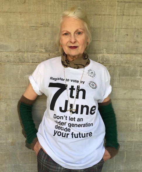 <p>Vivienne’s been hugely vocal about how much she wants Britain to stay in the EU and has been actively encouraging young people to get out and vote. <i>[Photo: Instagram/Vivienne Westwood]</i></p>