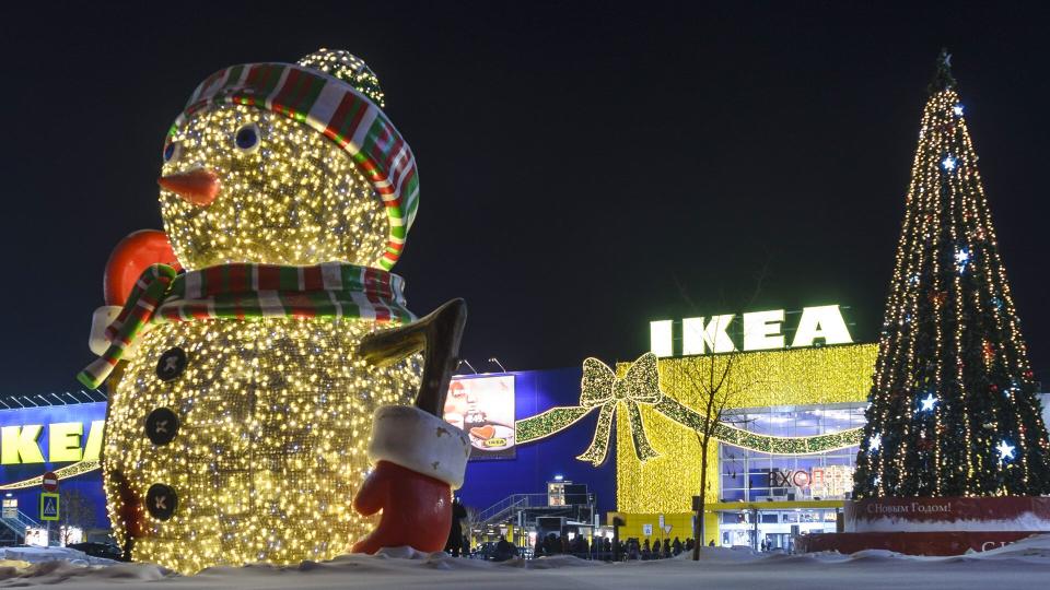 Novosibirsk, Russia - December 17, 2016: new year's decoration of shop 