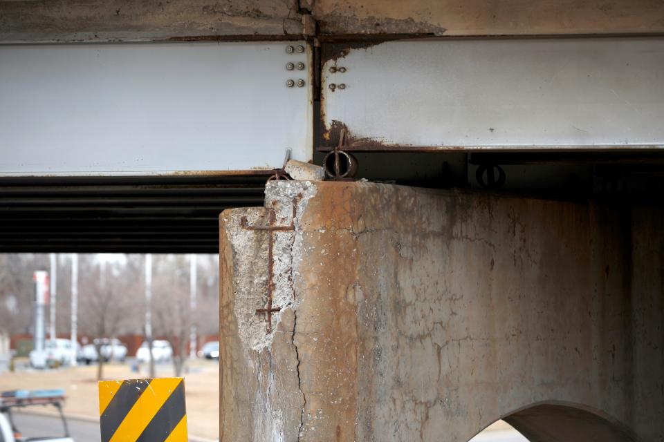 The May Avenue bridge along Northwest Expressway is pictured Jan. 17, 2023.