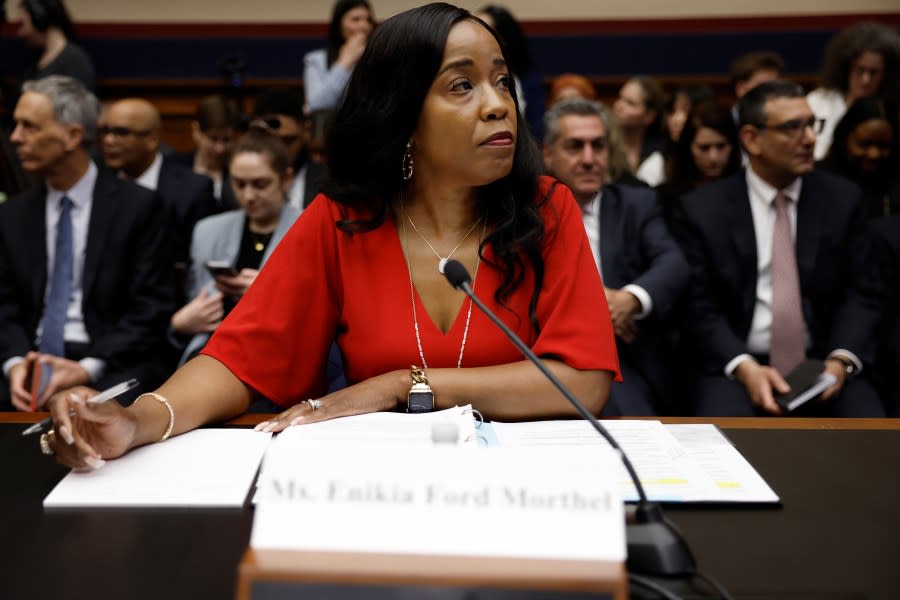Enikia Ford Morthel, superintendent of the Berkeley Unified School District, listens during a hearing with the House Education and the Workforce Committee on May 8, 2024 in Washington, DC. (Photo by Anna Moneymaker/Getty Images)