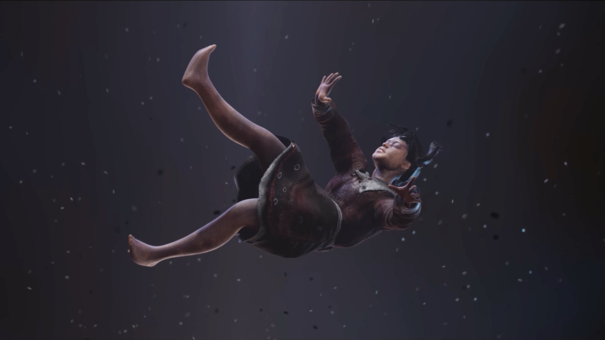  A girl falling through space 