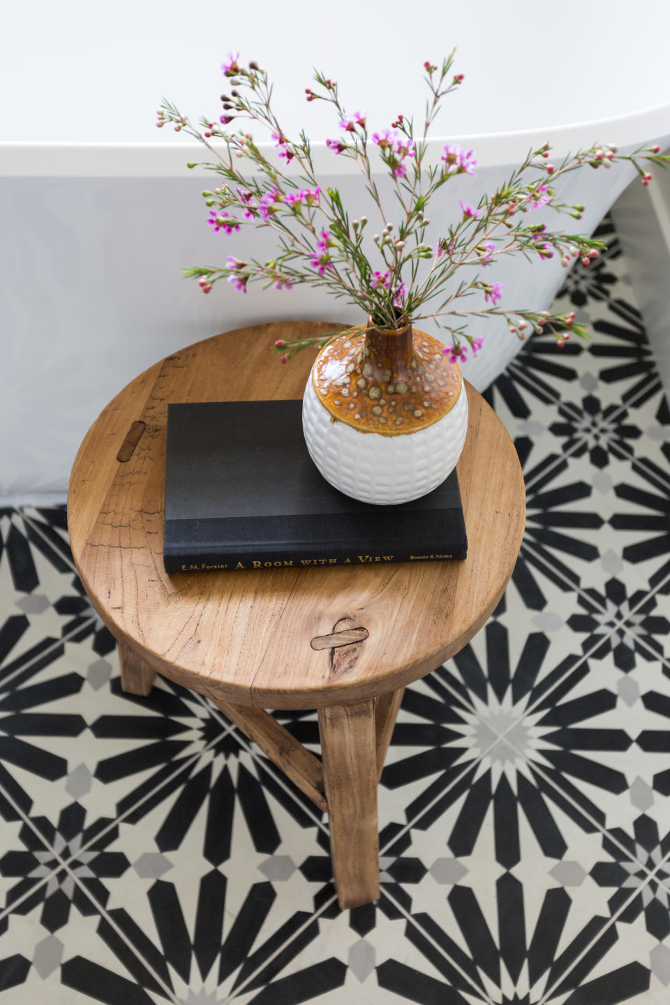 22. Lay a patterned tile floor