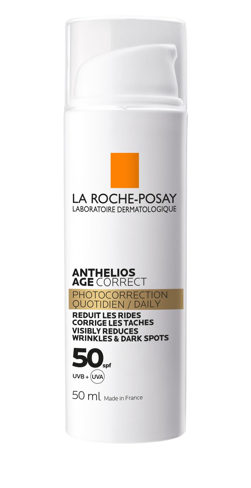 La Roche Posay Anthelios Age Correct Spf 50+, £25 (La Roche Posay)