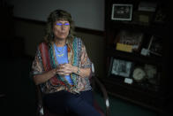 Donna Sybert, Managing Editor of the Butler Eagle newspaper, pauses during an interview with The Associated Press, Wednesday, July 17, 2024, in Butler, Pa. (AP Photo/Matt Slocum)