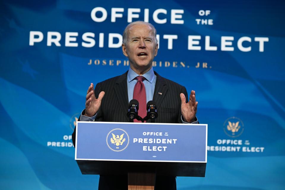 "We are in the middle of a once-in-several-generations economic crisis within a once-in-several-generations public health crisis," President-elect Joe Biden said. (Photo: JIM WATSON via Getty Images)