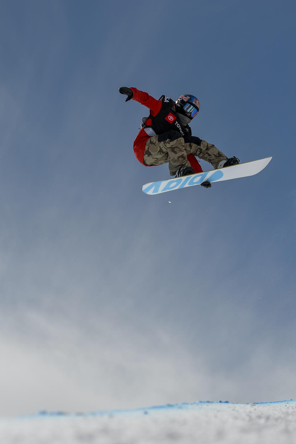 Queralt Castellet, of Spain, competes in the women's snowboard halfpipe final at the freestyle ski and snowboard world championships, Friday, Feb. 8, 2019, in Park City, Utah. (AP Photo/Alex Goodlett)