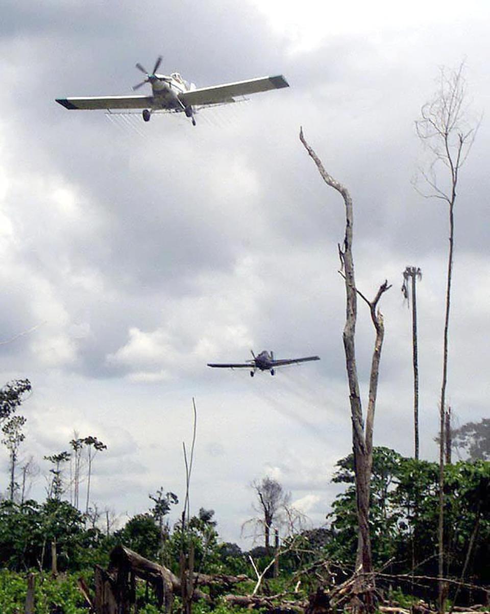 <div class="inline-image__caption"><p>Spraying in May, 2000.</p></div> <div class="inline-image__credit">MARCELO SALINAS/AFP via Getty Images</div>