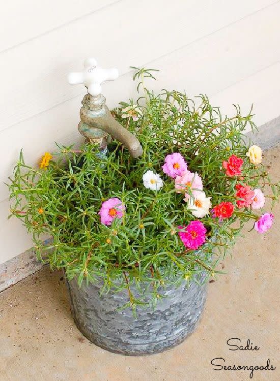 galvanized bucket diy planters