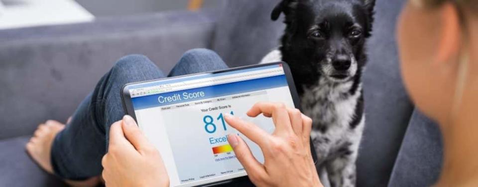 credit score on tablet