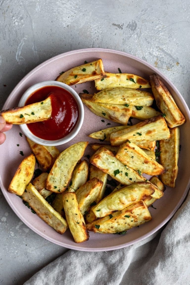 Japanese sweet potato wedges.